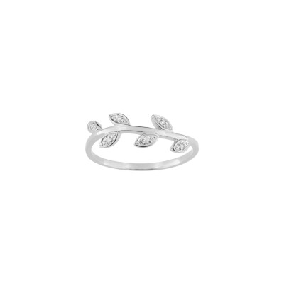 Bague en or blanc et diamant, 0.03ct