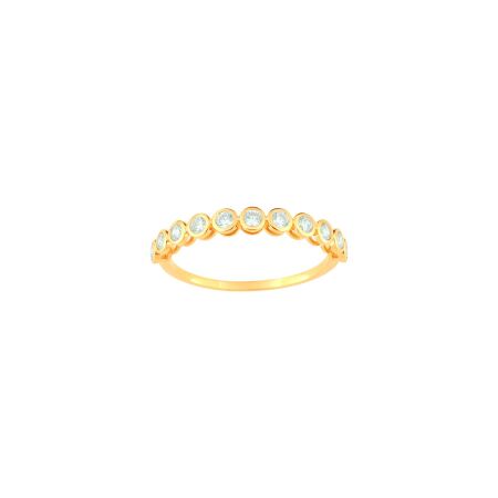 Bague en or jaune et oxyde de zirconium