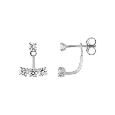 Boucles d'oreilles en or balnc et oxydes de zirconium