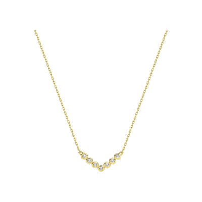 Collier en or jaune et oxyde de zirconium, taille 42cm