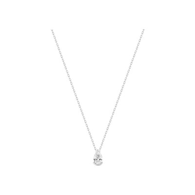 Collier en or blanc et oxyde de zirconium, taille 42cm