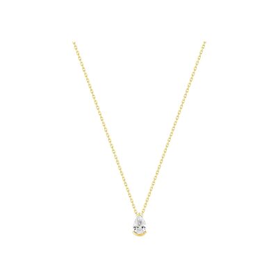Collier en or jaune et oxyde de zirconium, taille 42cm