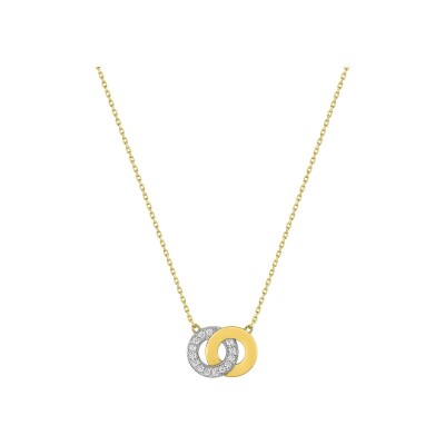 Collier en or jaune et oxyde de zirconium, taille 42cm