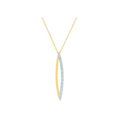 Pendentif en or jaune et oxyde de zirconium, taille 42cm