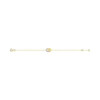 Bracelet en or jaune et oxyde de zirconium