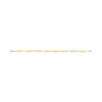 Bracelet en or jaune, or blanc et oxyde de zirconium