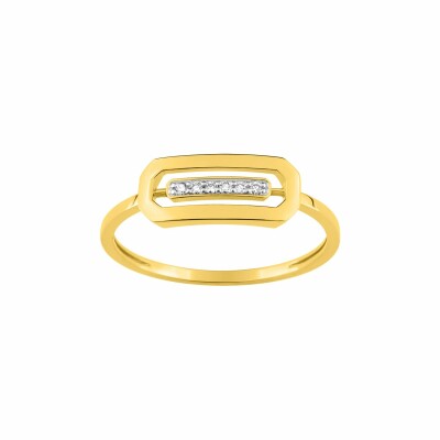 Bague en or jaune, or blanc et diamants de 0.03ct