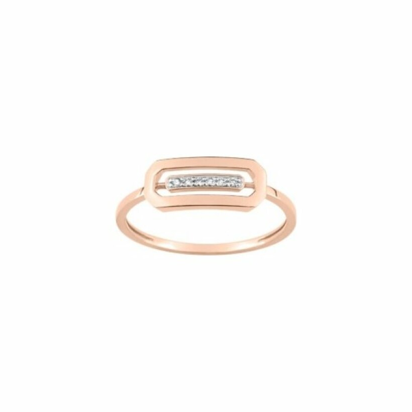 Bague en or rose et diamants de 0.03ct