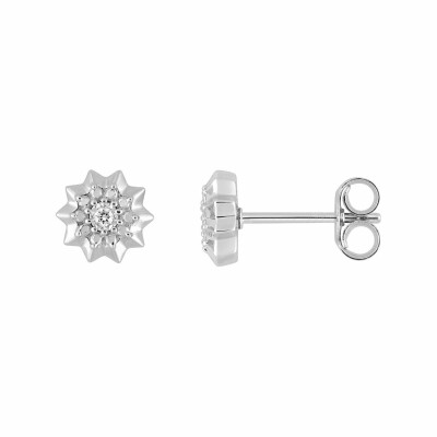 Boucles d'oreilles en or blanc et diamants de 0.016ct