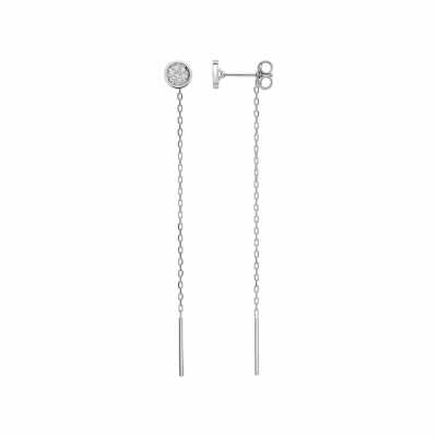 Boucles d'oreilles en or blanc et diamant de 0.01ct