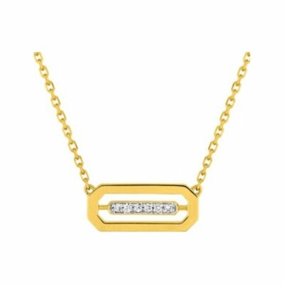 Collier en or jaune, or blanc et diamants de 0.03ct