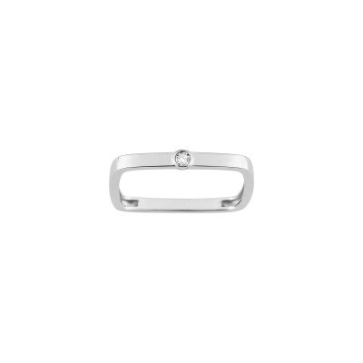 Bague en or blanc et diamant, 0.01ct