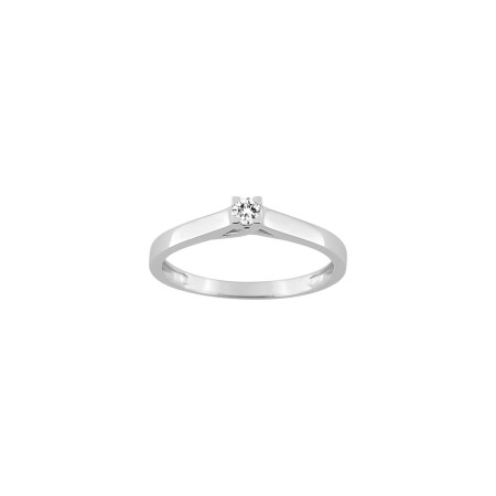 Bague en or blanc et diamant, 0.08ct