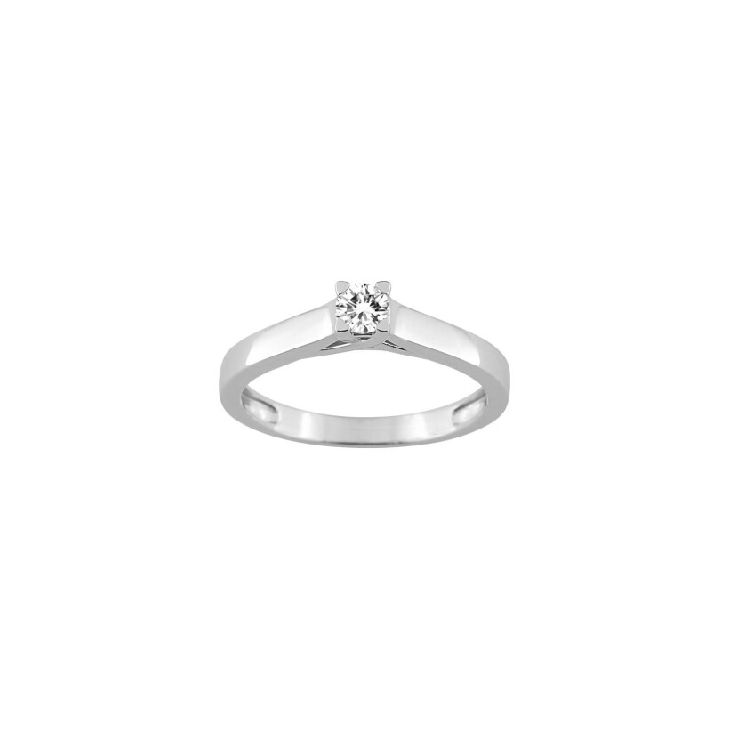 Bague en or blanc et diamant, 0.16ct