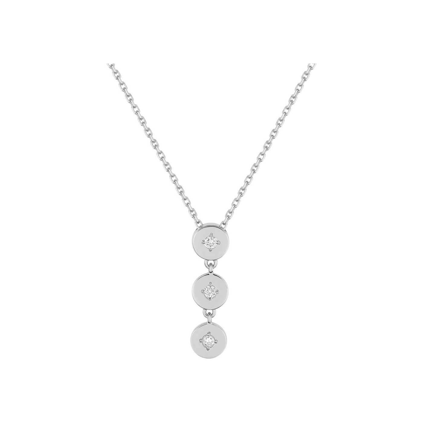 Collier en or blanc et diamant 0.08ct