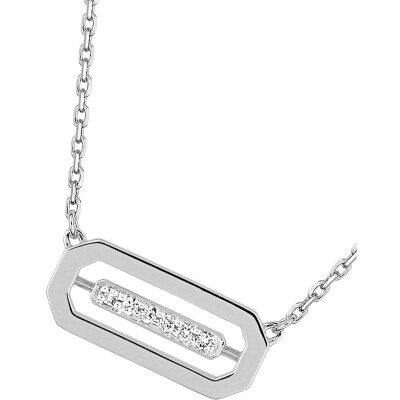 Collier en or blanc et diamant 0.03ct