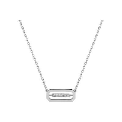 Collier en or blanc et diamant 0.03ct
