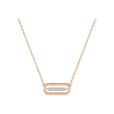Collier en or rose et diamant 0.03ct