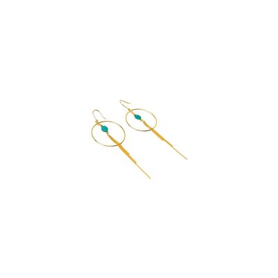 Boucles d'oreilles Une A Une Inde en laiton doré