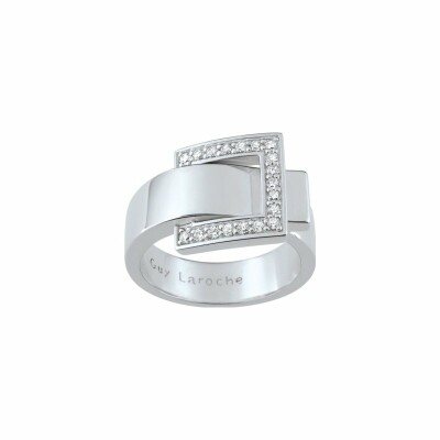 Bague Guy Laroche en argent rhodié et oxydes de zirconium