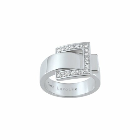 Bague Guy Laroche en argent rhodié et oxydes de zirconium