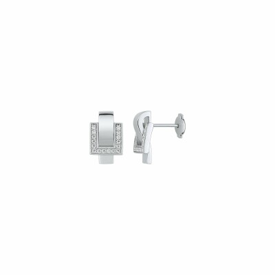 Boucles d'oreilles Silver Island en argent et oxydes de zirconium