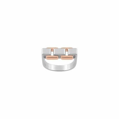 Bague Silver Island en argent et argent doré rose