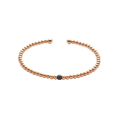 Bracelet Doux Ame de Titane en or rose, perle et diamant noir
