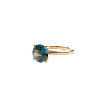 Solitaire Isabelle Barrier en or rose et tourmaline bleue de 1.05ct, taille 50 