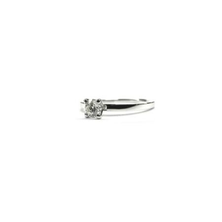 Solitaire Isabelle Barrier en or blanc et diamant de 0.15ct, taille 52 