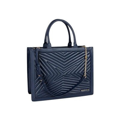 Sac cabas Mauboussin Belle Libre et Vraie bleu marine, grand modèle