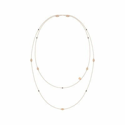 Collier sautoir Ginette NY AJNA en or rose et saphirs