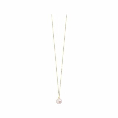 Collier sautoir Claverin Simply Pearly en or jaune et perle blanche