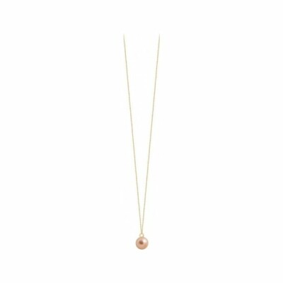 Collier sautoir Claverin Simply Pearly en or jaune et perle rose