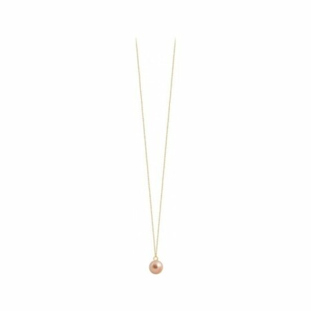 Collier sautoir Claverin Simply Pearly en or jaune et perle rose