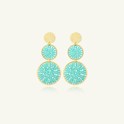 Boucles d'oreilles Sàntibé Bijoux Santiago en laiton, métal doré et perles crystalline