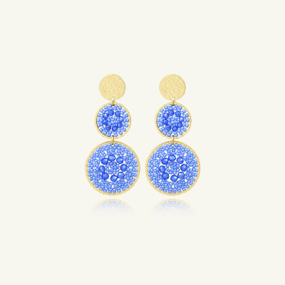 Boucles d'oreilles Sàntibé Bijoux Santiago en laiton, métal doré et perles lilas