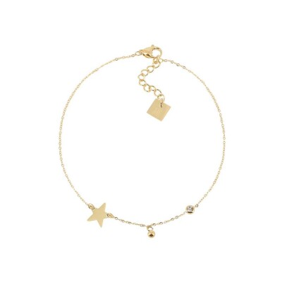 Chaîne de cheville Zag Dawn en acier doré