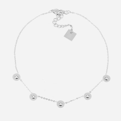 Chaîne de cheville ZAG en acier et zircon