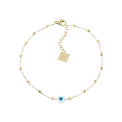 Chaîne de cheville Zag Vision en acier doré et résine