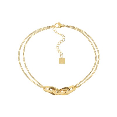 Chaîne de cheville Zag Aliette en acier doré