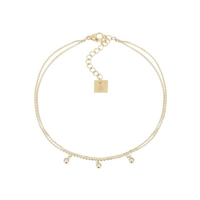 Chaîne de cheville Zag Dilbana en acier doré et oxyde de zirconium