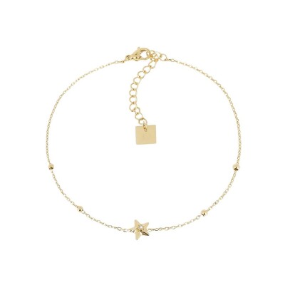 Chaîne de cheville Zag Delta en acier doré et oxyde de zirconium