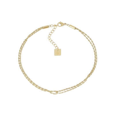 Chaîne de cheville Zag Zeta en acier doré