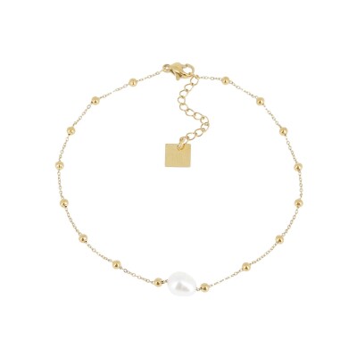 Chaîne de cheville Zag Olbia en acier doré