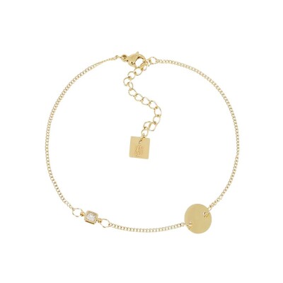 Chaîne de cheville Zag Alar en acier doré et oxyde de zirconium