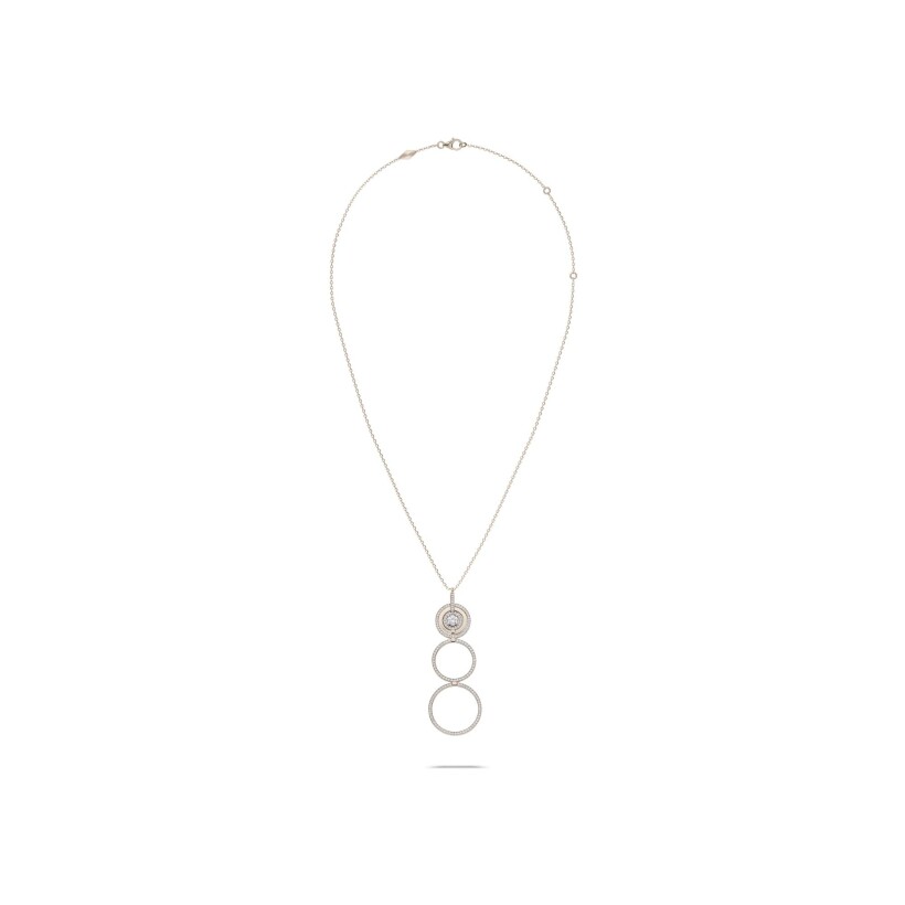 Heavenly Saturn convertible necklace, large size, pink gold and diamonds