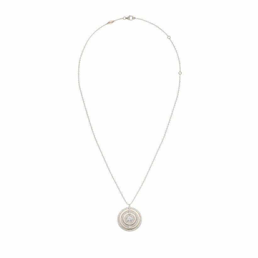 Heavenly Saturn necklace, pink gold and diamonds, large size