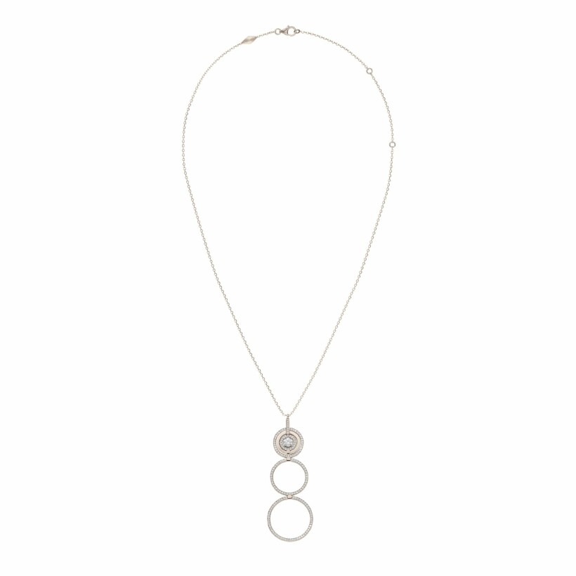 Heavenly Saturn necklace, pink gold and diamonds, large size