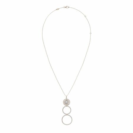 Heavenly Saturn necklace, pink gold and diamonds, large size